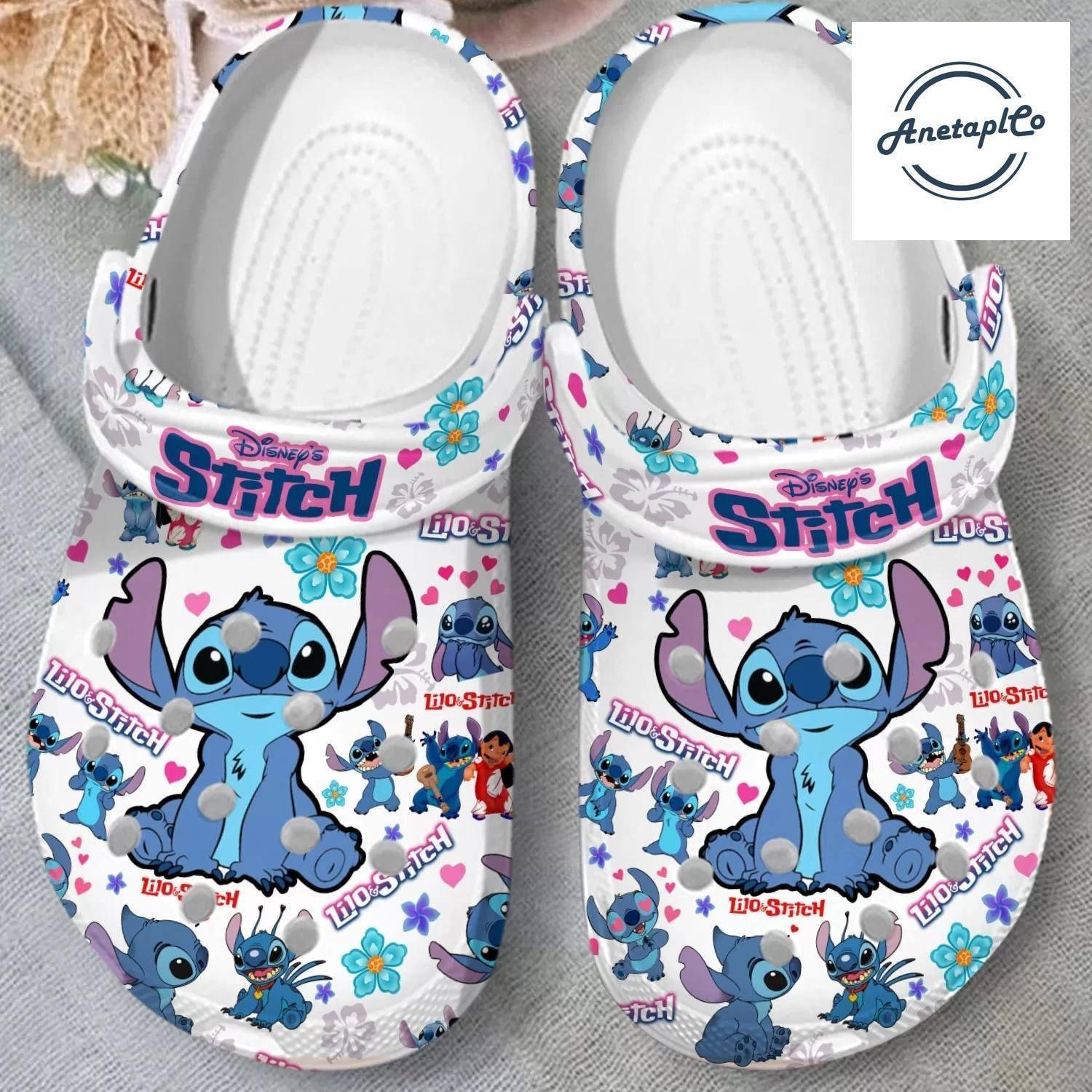 Lilo Stitch Floral Personalized Disney Clogs Movie Shoes Women Men Sandals