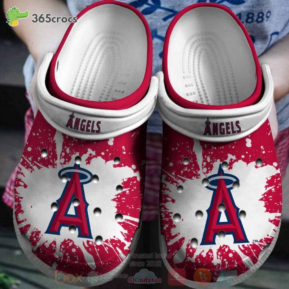 Los Angeles Angels White-Red Mlb Crocss Clog Shoes