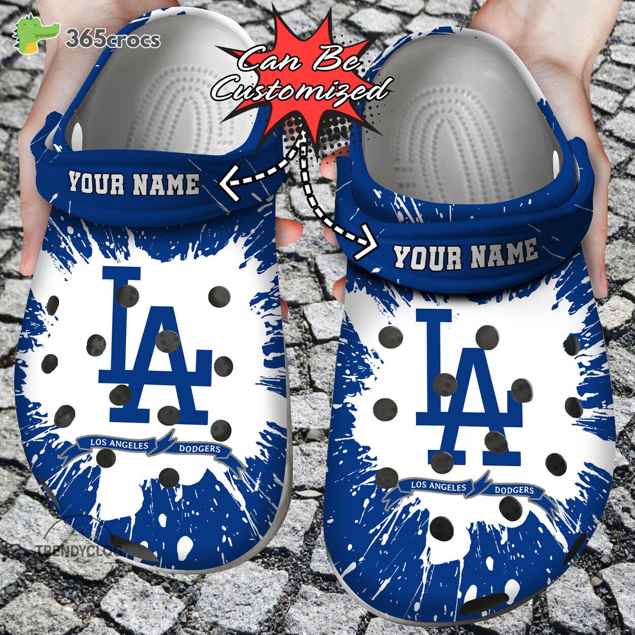 Los Angeles Dodgers Baseball Team Customized Name Comfort Crocss Clogs Shoes