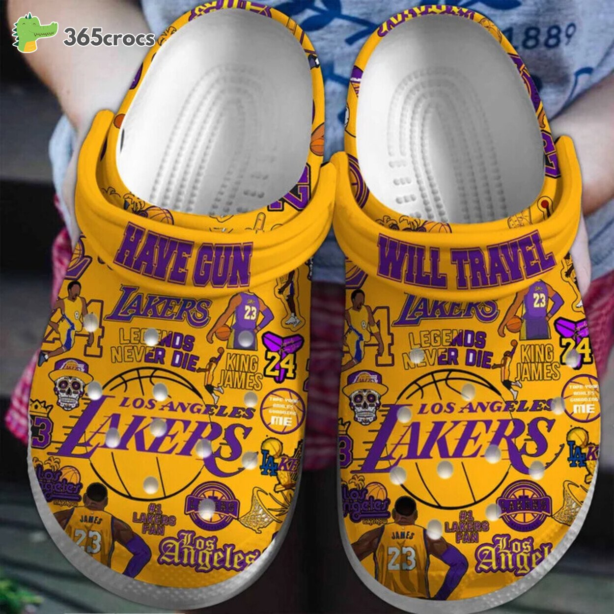 Los Angeles Lakers Basketball Club Team Comfortable Shoes Crocss Kids