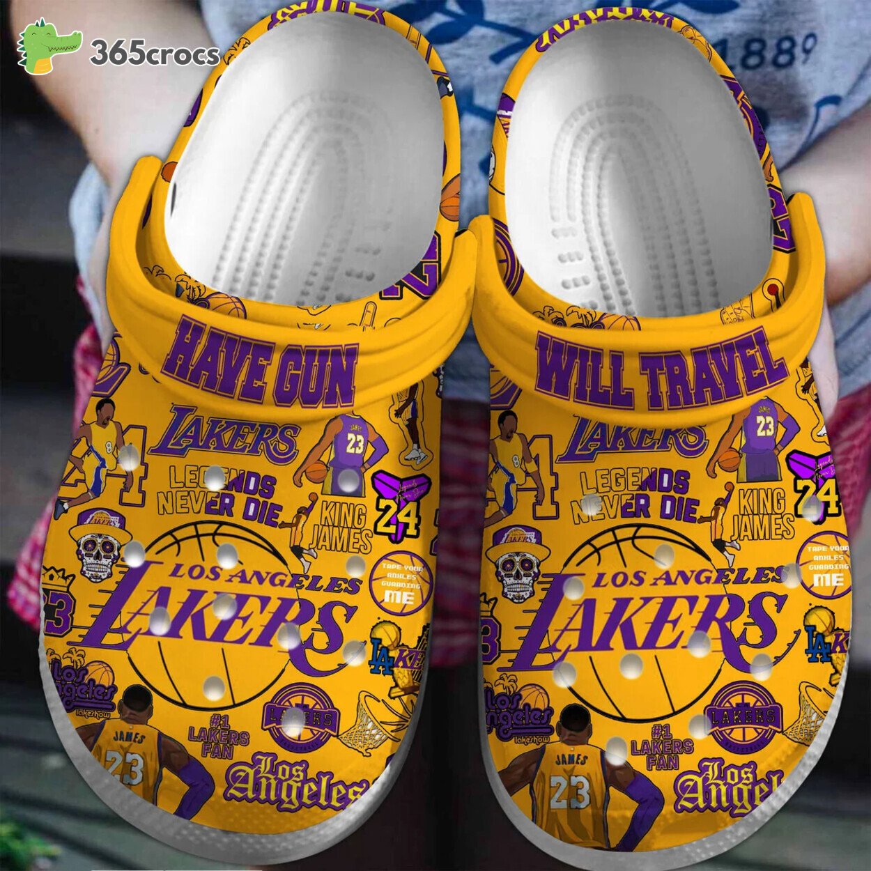 Los Angeles Lakers Basketball Team NBA Sport Crocss Clogs Shoes Comfortable
