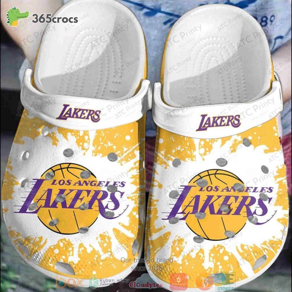 Los Angeles Lakers White-Yellow Nba Crocss Clog Shoes