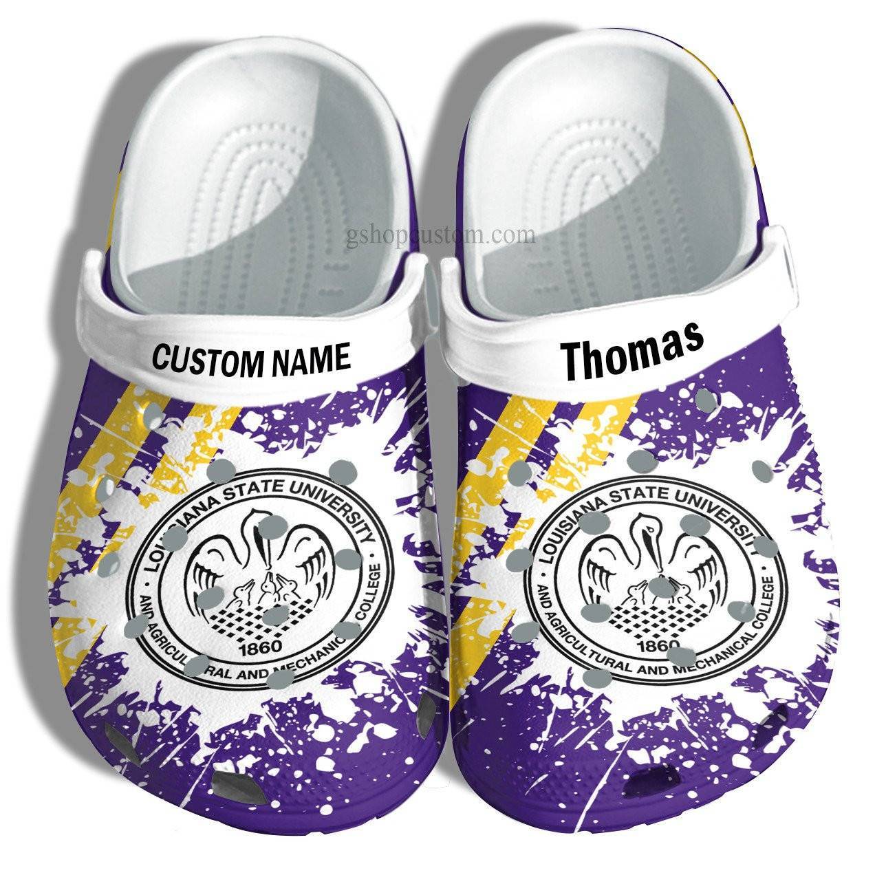 Louisiana State University Graduation Gifts Croc Crocss Clog Shoes Customize – Admission Gift Crocss Clog Shoes