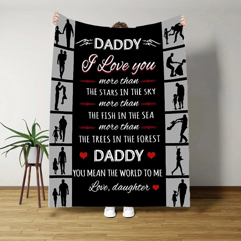 Love Letter Blanket Beautiful Gift for Daddy “I Love You More Than The Stars In The Sky”, Gift for Dad, Fathers Day Gift