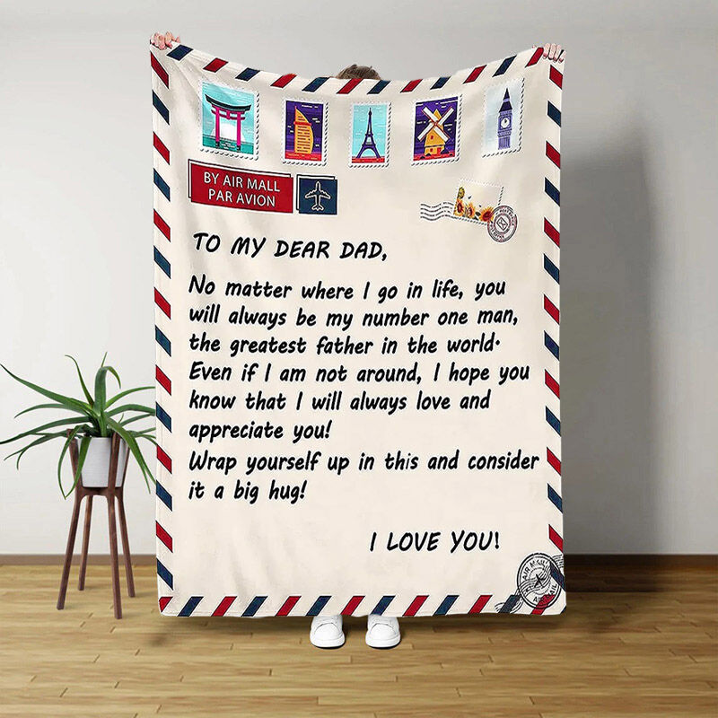 Love Letter Blanket Funny Present to Dear Dad “Wrap Yourself Up In This”, Gift for Dad, Fathers Day Gift