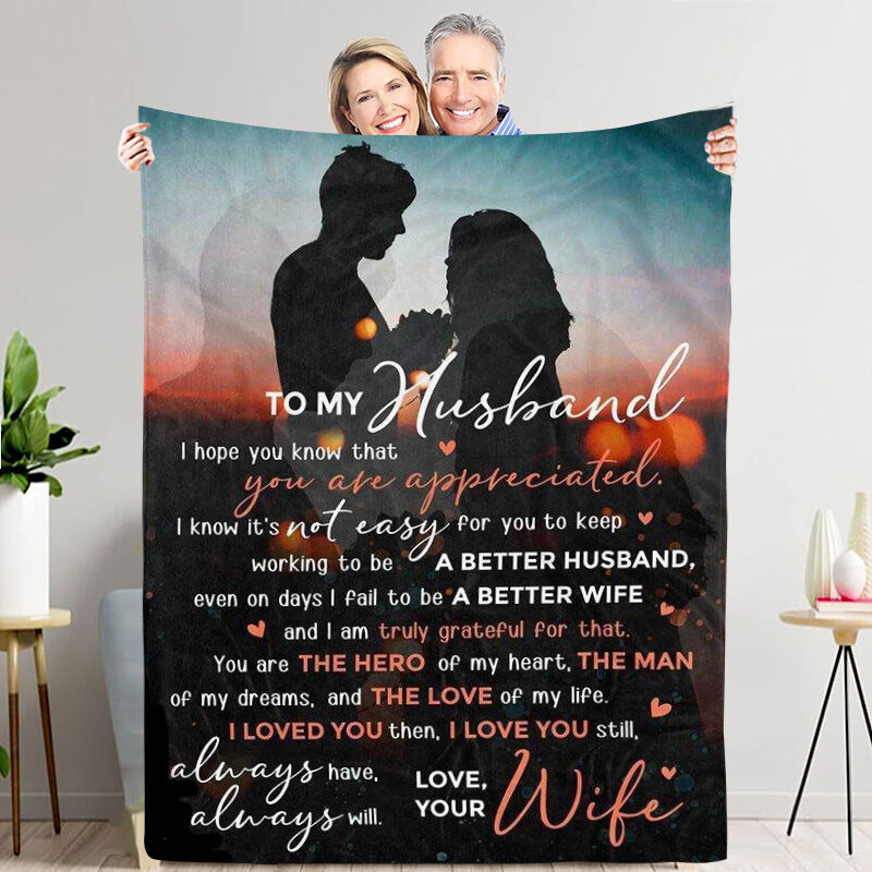 “Love of My Life” Personalized Family Love Letter Blanket for Wife from Husband, Fleece Blanket Gift, Gift for Her
