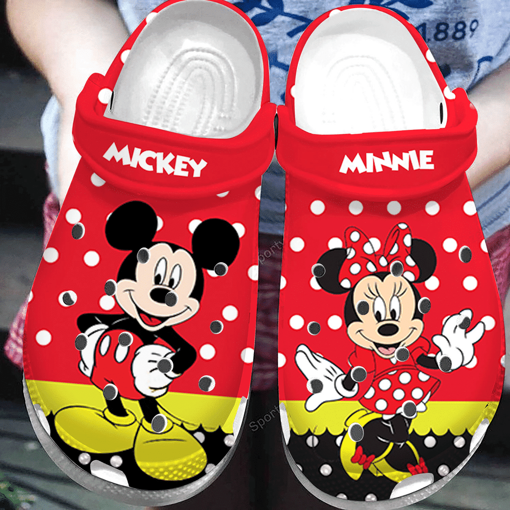 Lovely Mickey Minnie Red Clogs Crocss Shoes