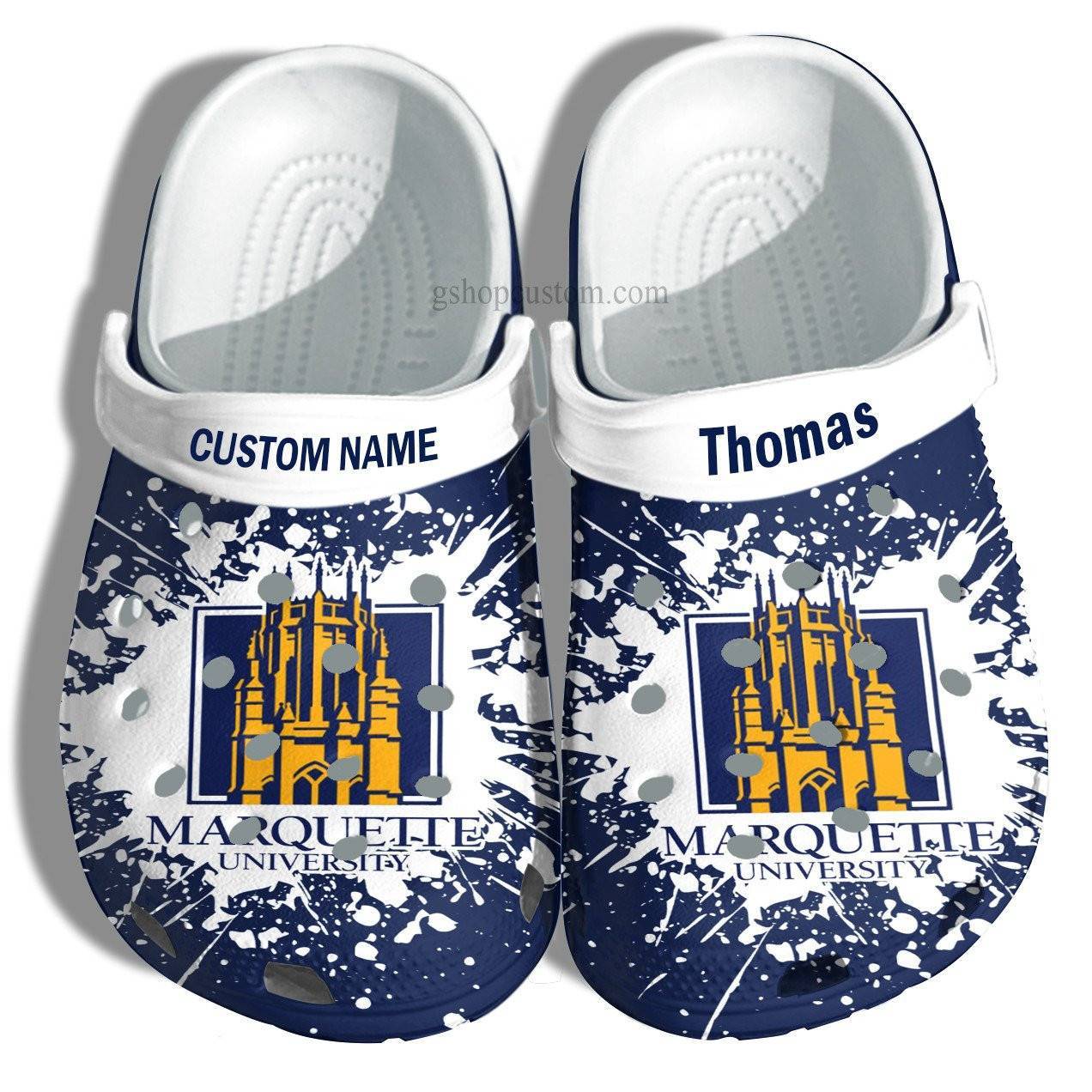 Marquette University Graduation Gifts Croc Crocss Clog Shoes Customize – Admission Gift Crocss Clog Shoes