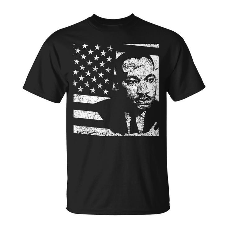 Martin Luther King Jr Distressed Mlk Flag Unisex T-Shirt