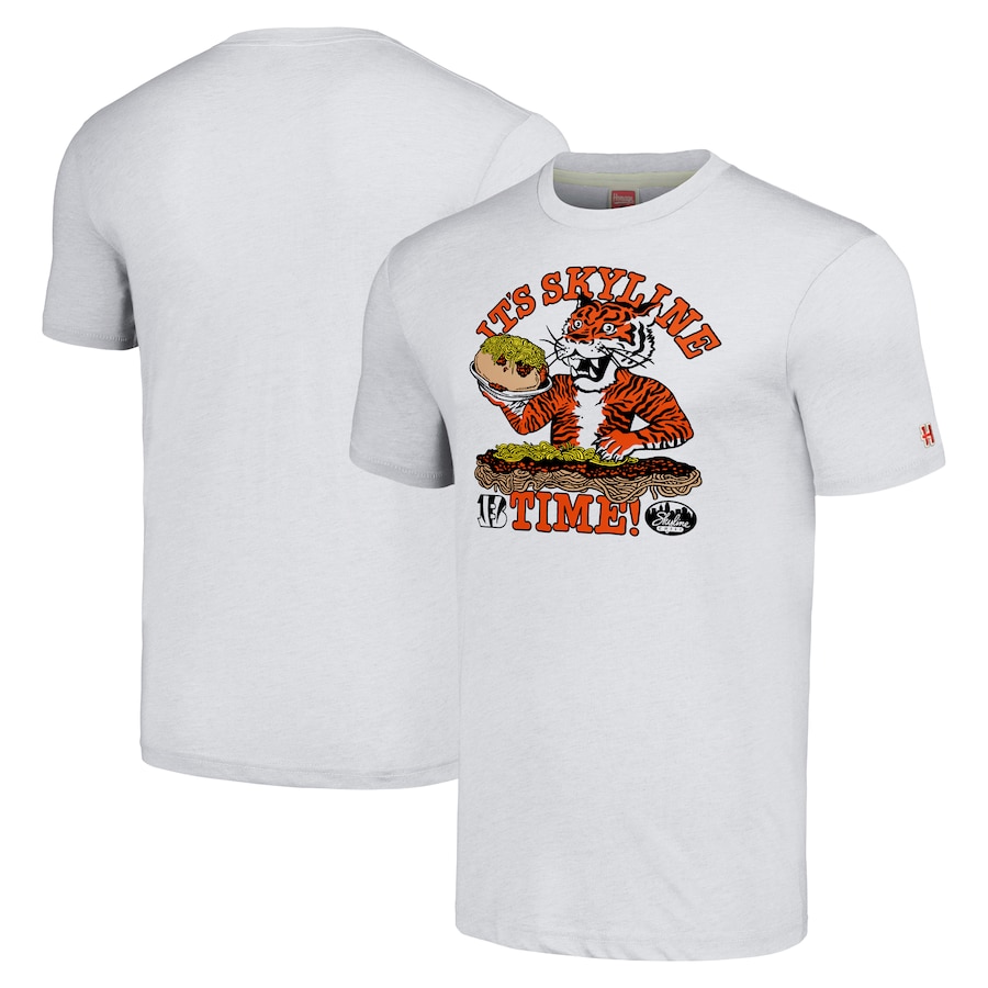 Men’s Homage Gray Cincinnati Bengals x Skyline Chili Tri-Blend T-Shirt