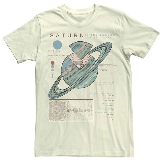 Men's Saturn Infographic Sketch Tee - Love Art USA