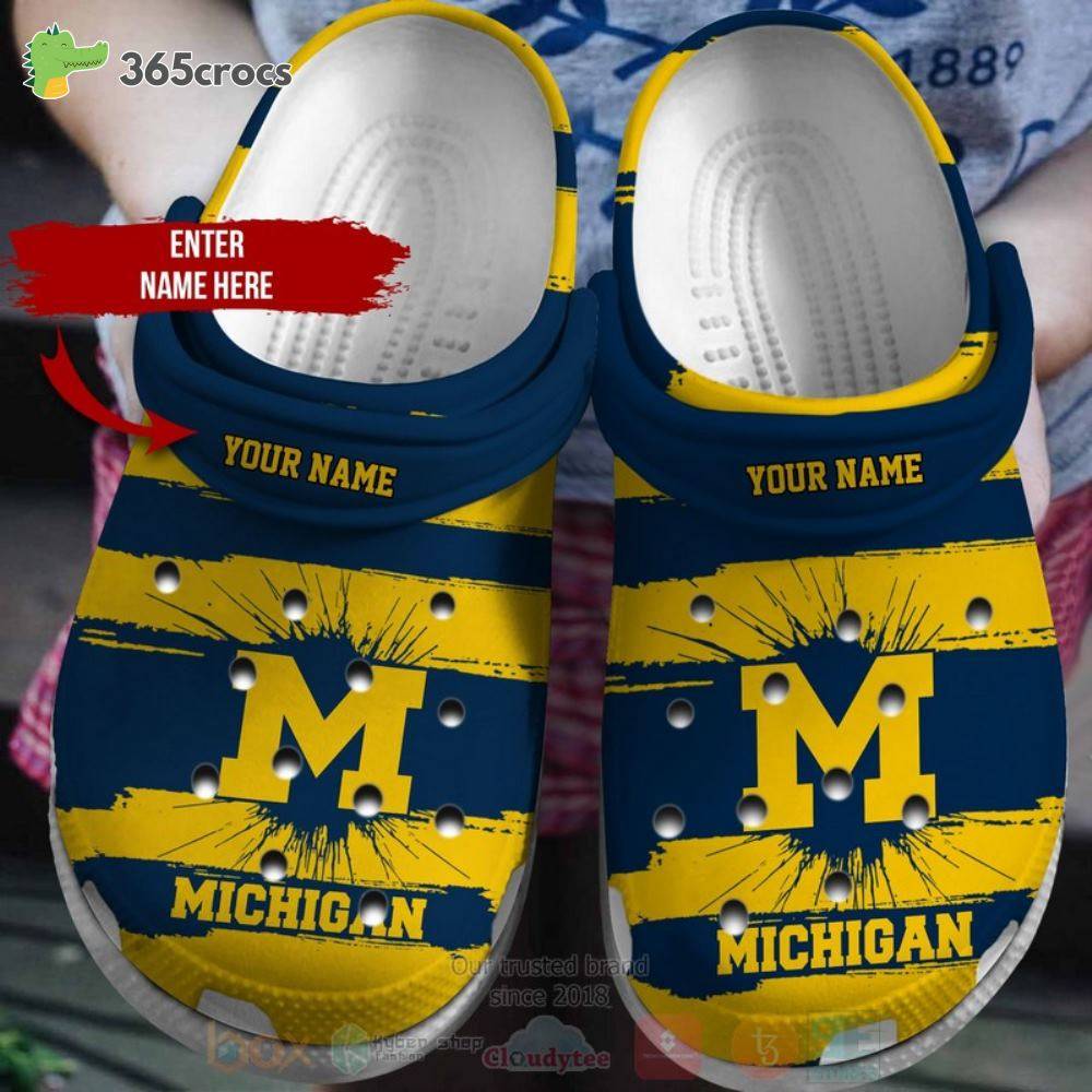 Michigan Wolverines Football Ncaa Custom Name Crocss Clog Shoes