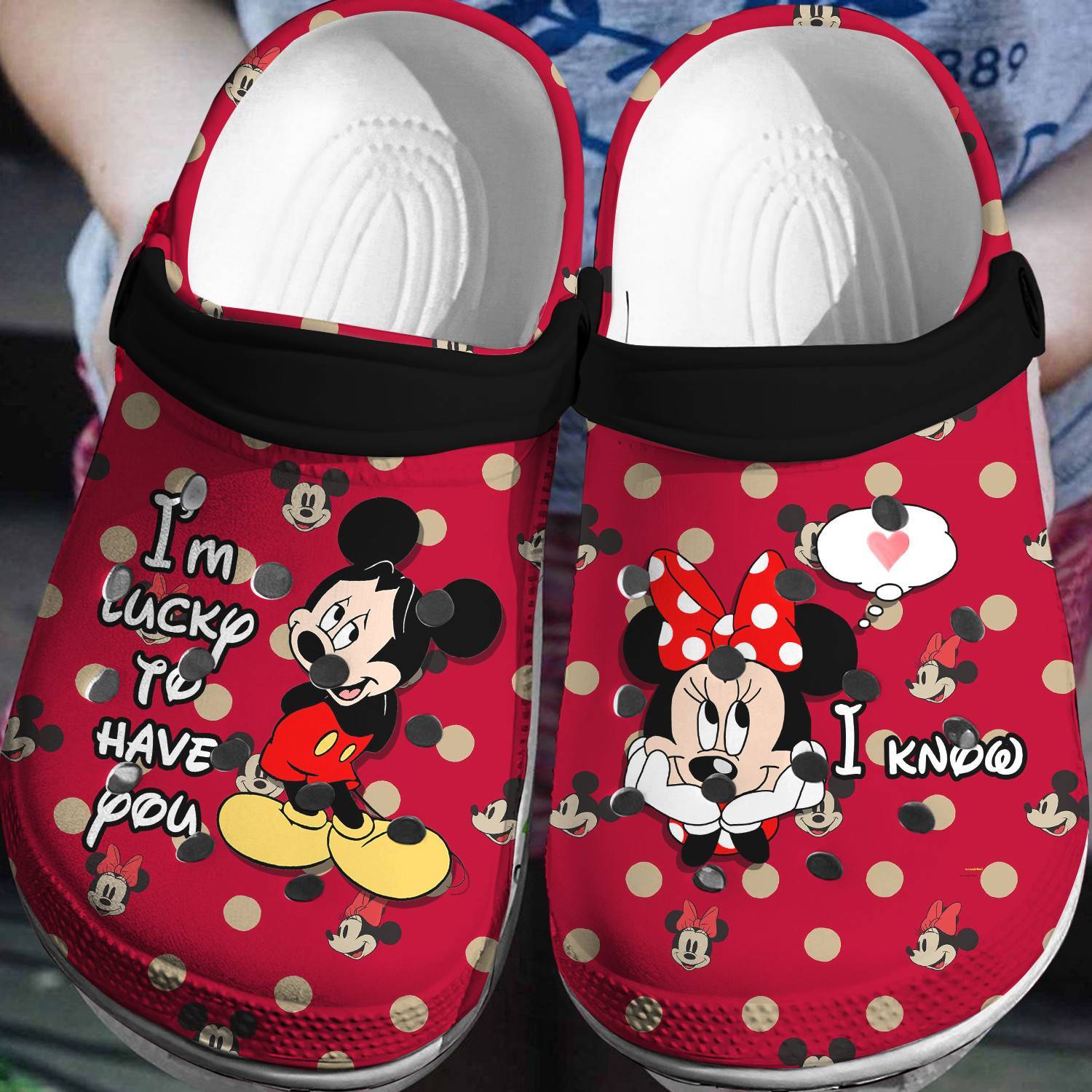 Mickey And Minnie Love Crocss 3D Clog Shoes