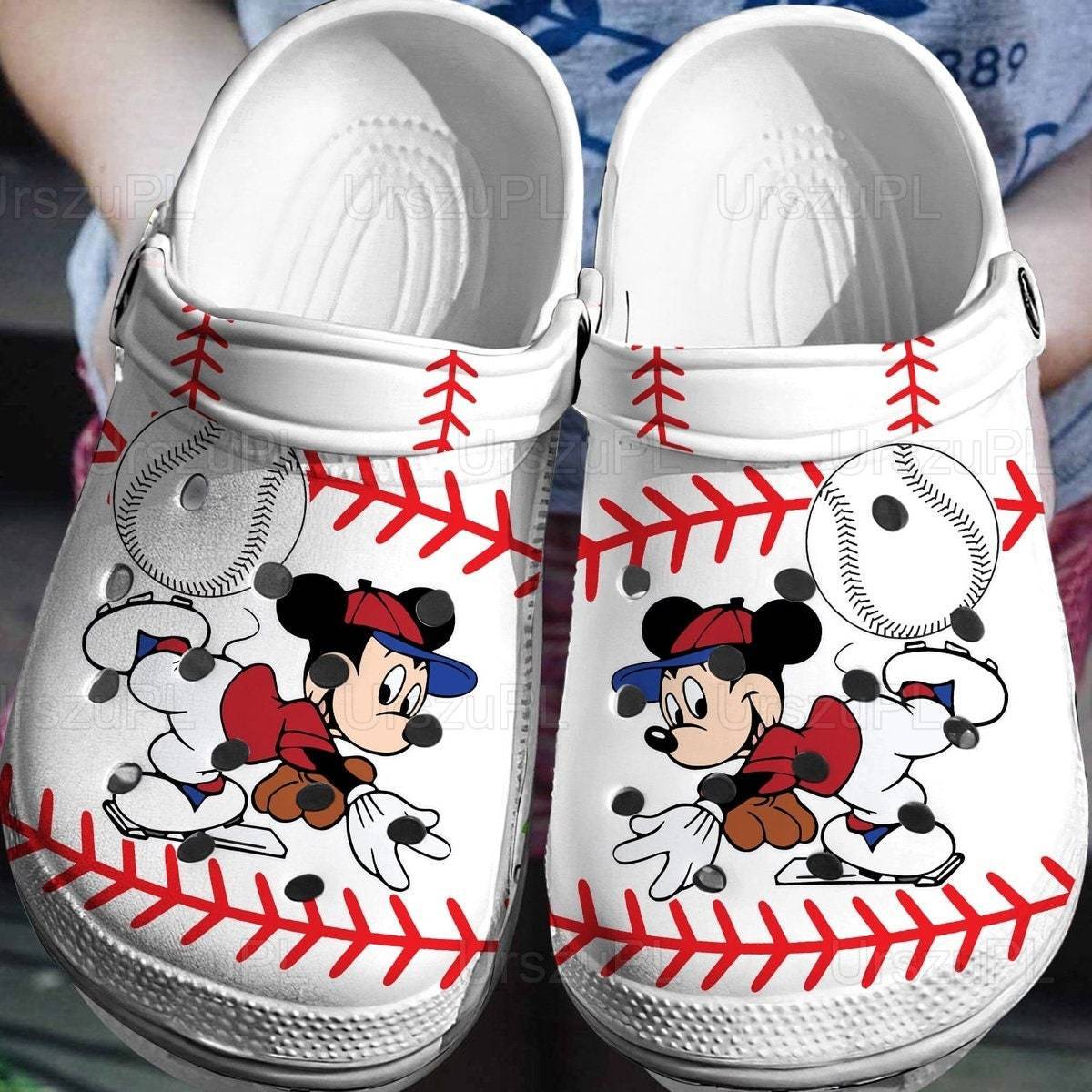 Mickey Baseball Themed Unisex Clogs Cute Disney Sandal Summer Gift