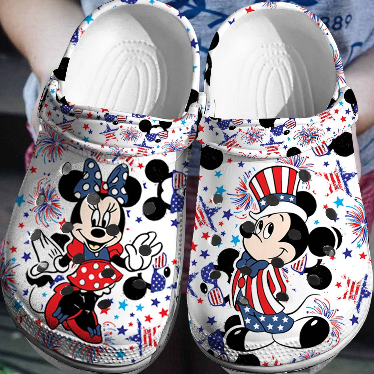 Mickey Minnie 4th of July Crocss 3D Clog Shoes