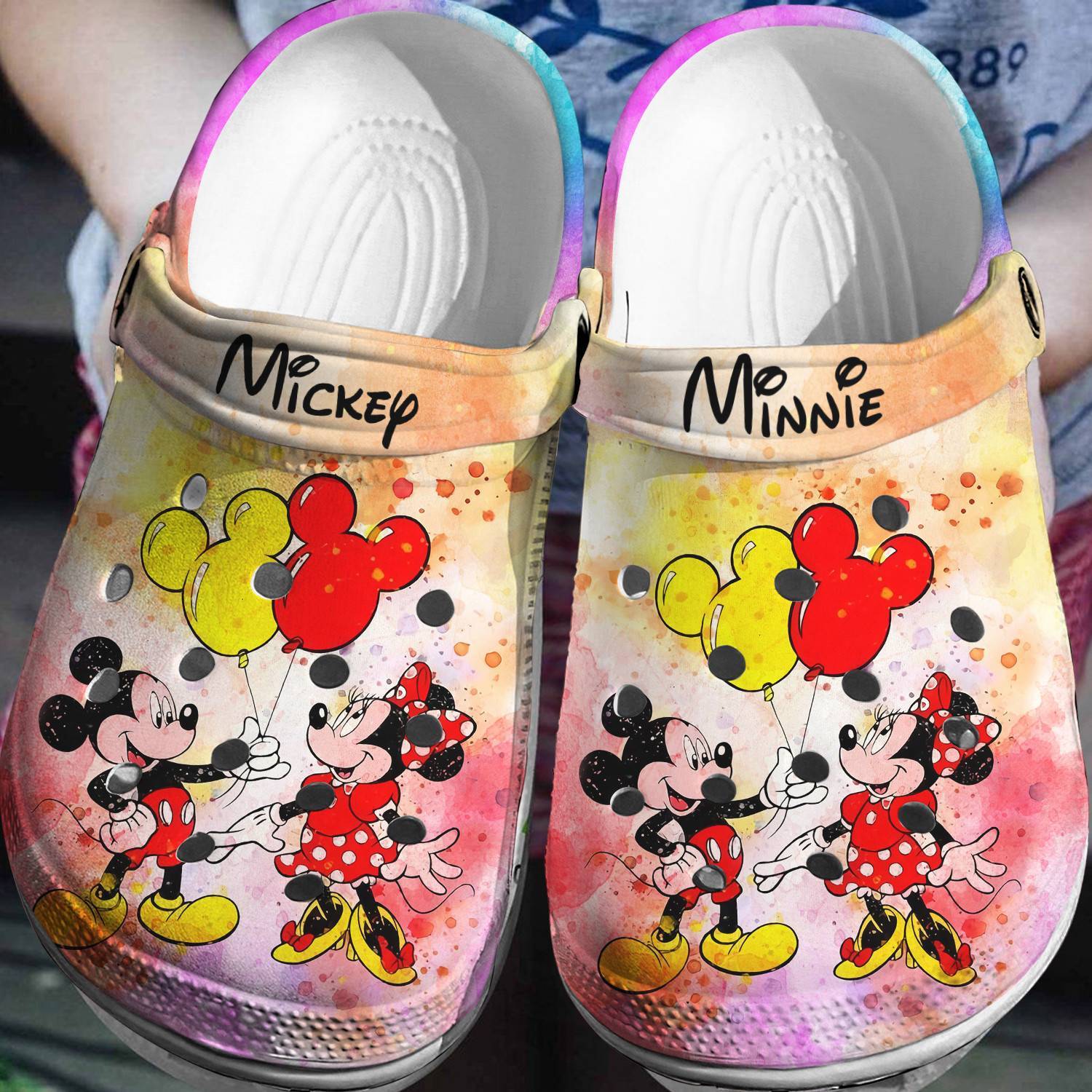 Mickey Minnie Balloon Crocss 3D Clog Shoes