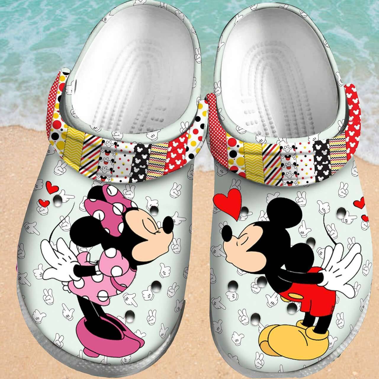 Mickey Minnie Couple Crocss Crocband Clogs