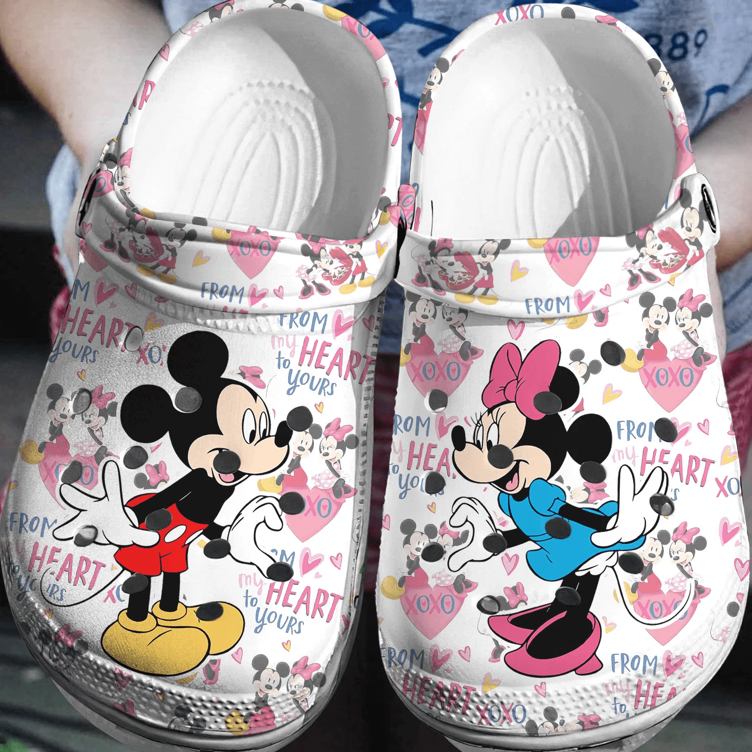 Mickey Minnie From My Heart To Yours Crocss 3D Clog Shoes