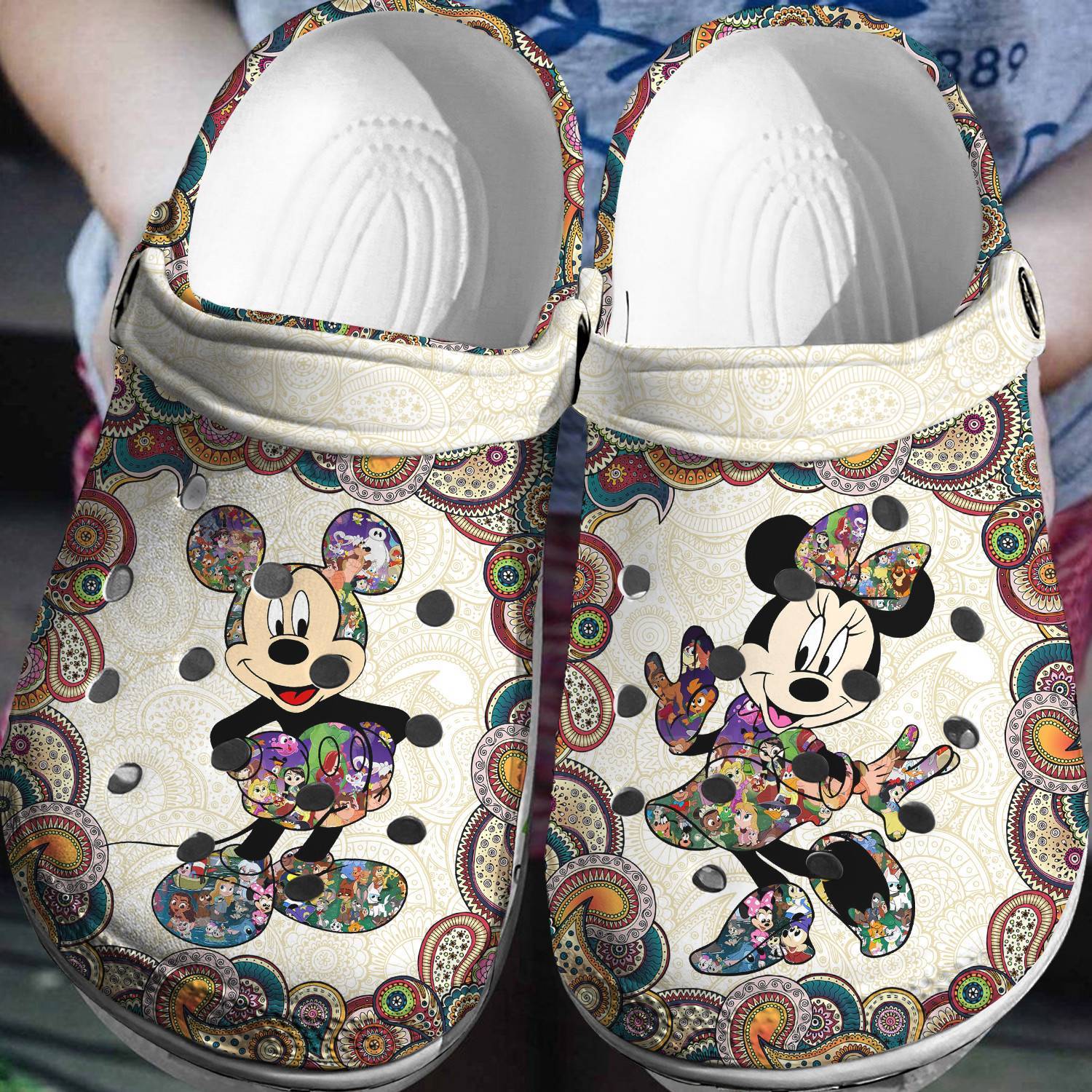 Mickey Minnie Mandala Crocss 3D Clog Shoes