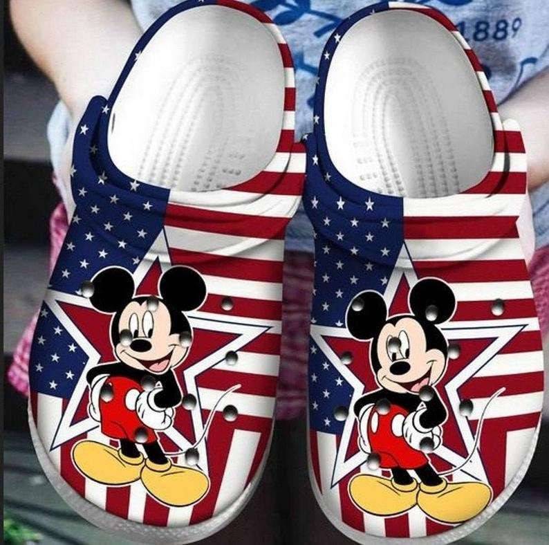 Mickey Mouse America Flag Patriot Crocss Crocband Clogs