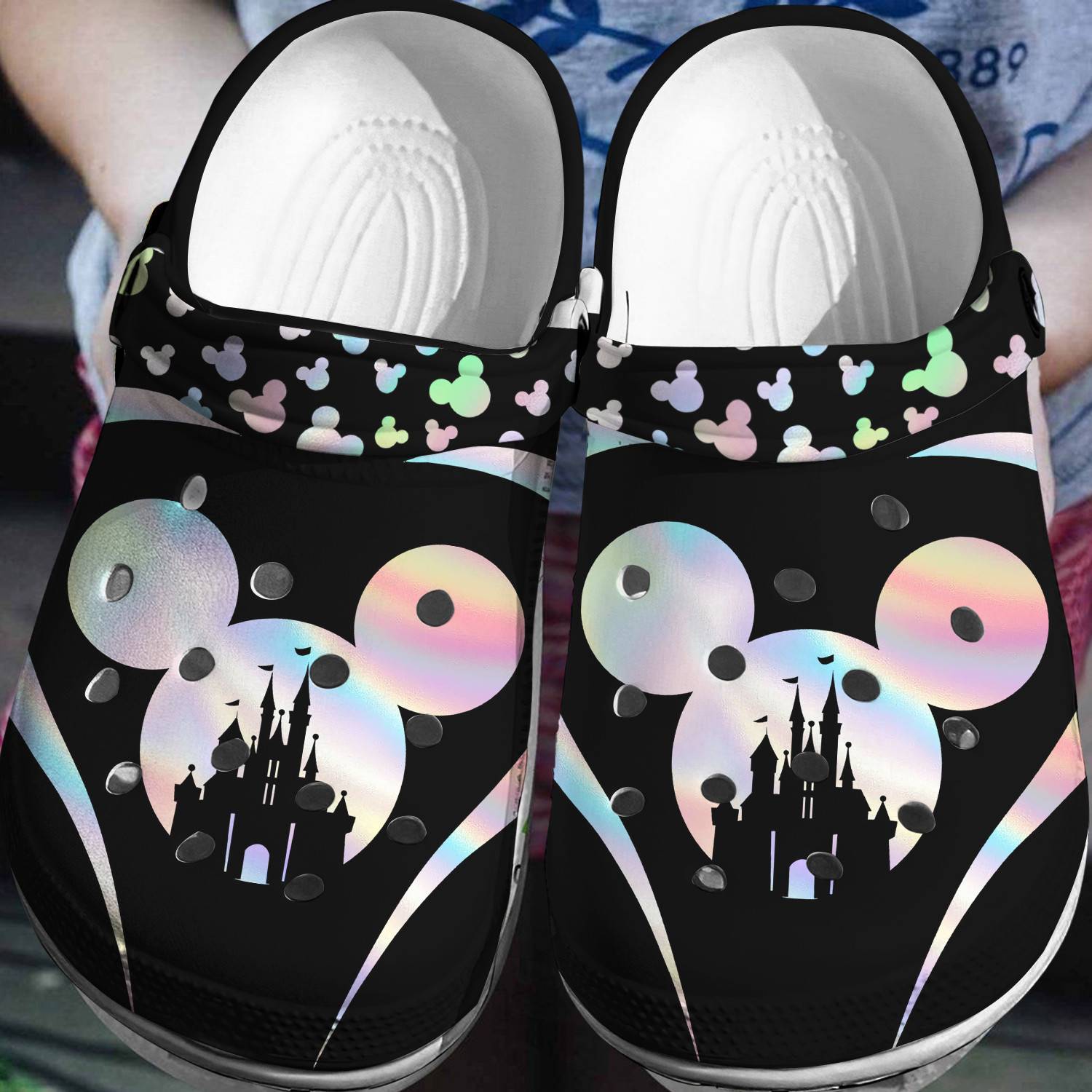 Mickey Mouse Castle Disney Crocss 3D Clog Shoes