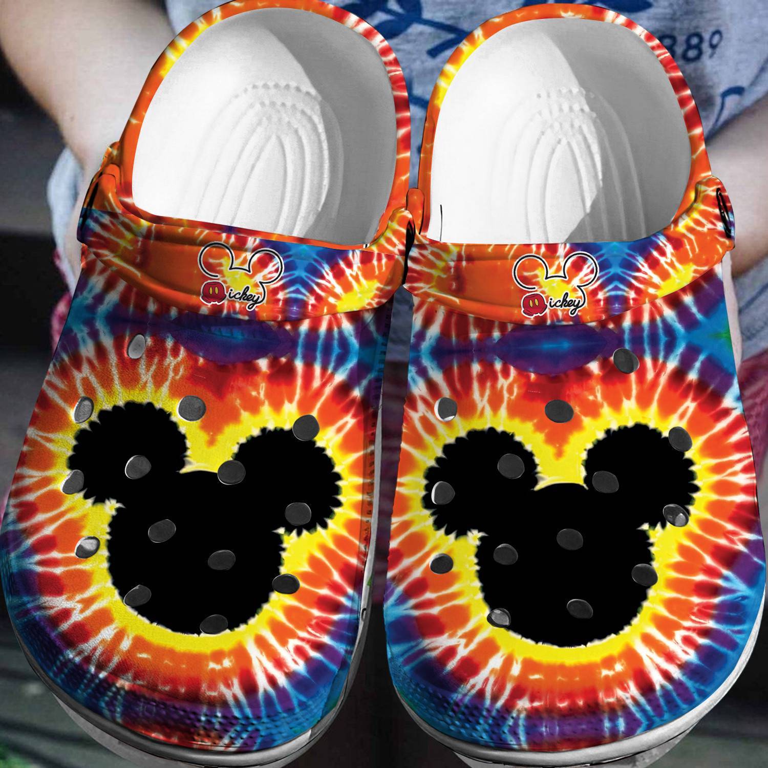 Mickey Mouse Tie Dye Crocss 3D Clog Shoes