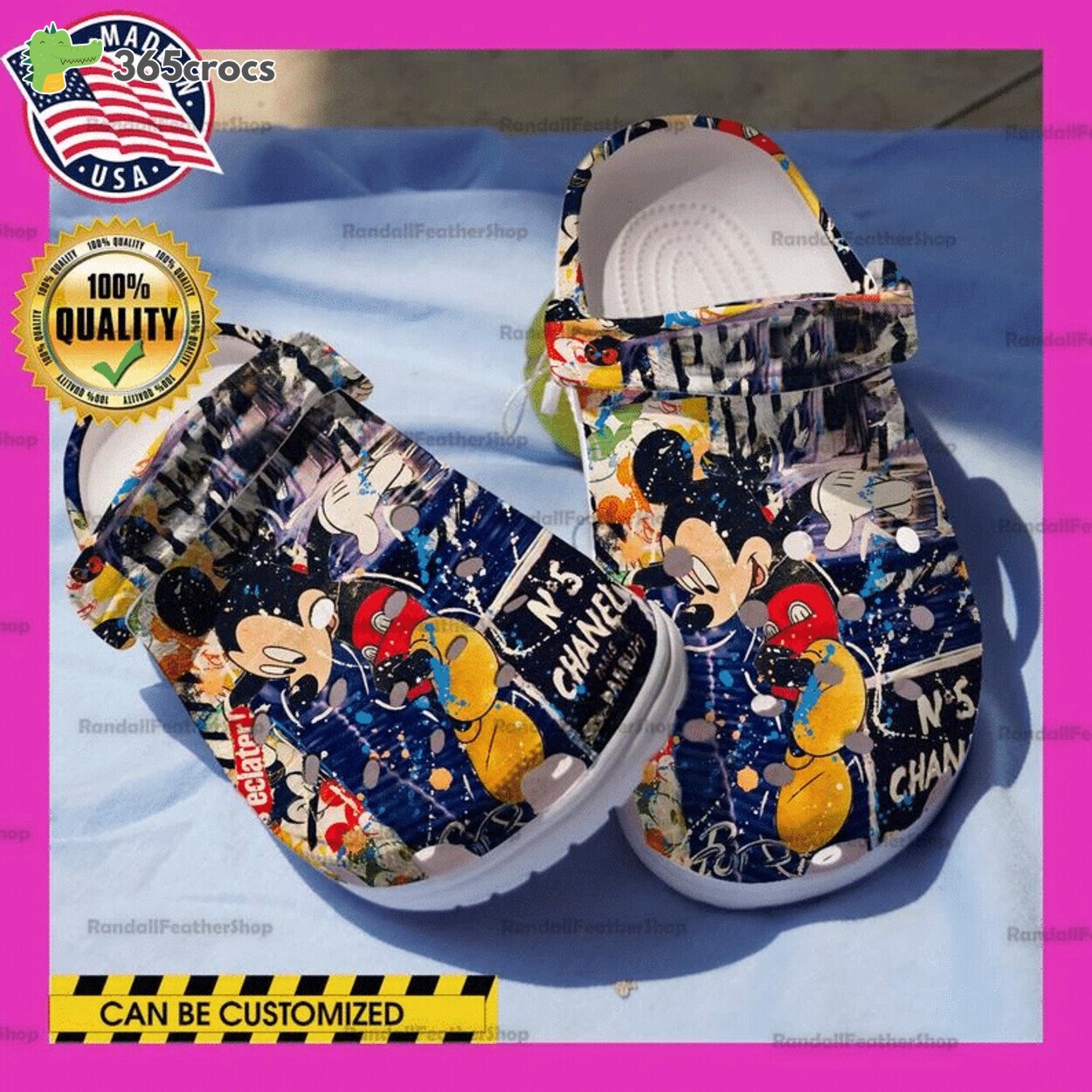 Mickey Mouse World Adventure Ten Comfort Crocss Clog Shoes Unique Art