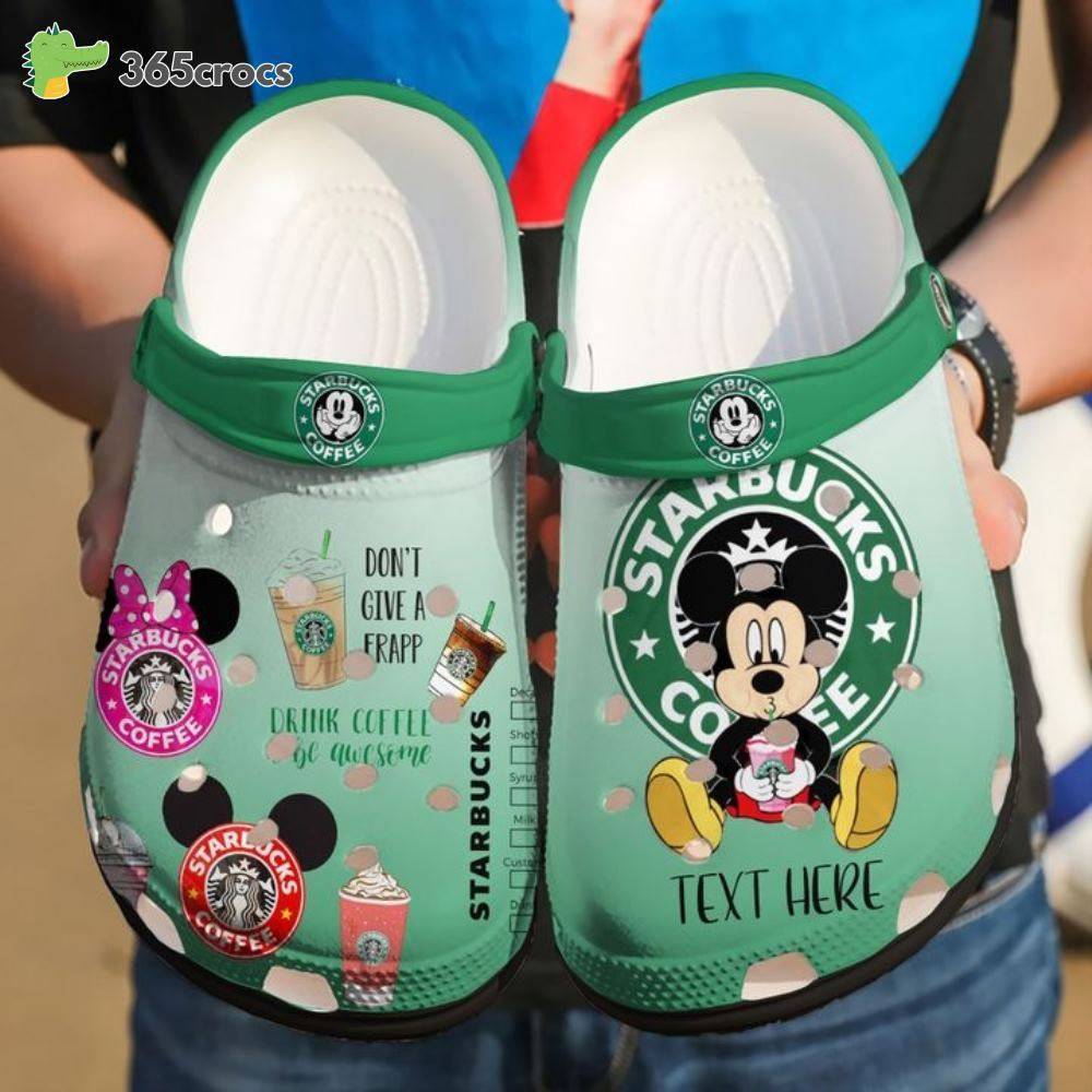 Mickey Starbucks Coffee Crocss Clog Shoes