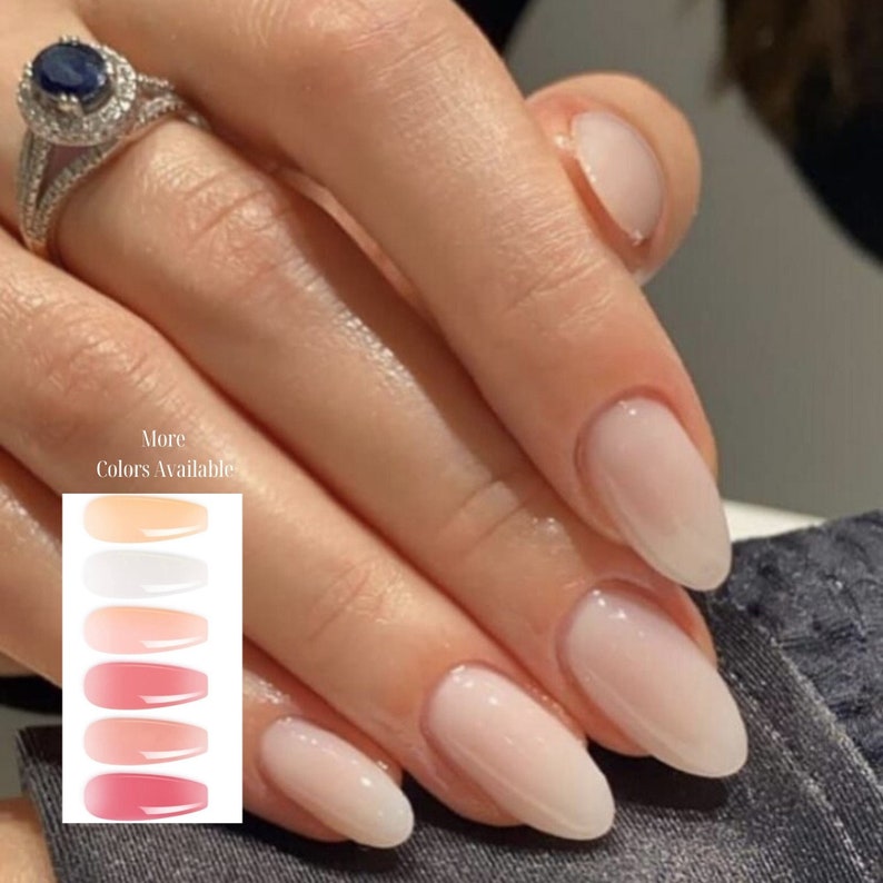 Milky White Press on Nails | Jelly Nail Polish | New Nail Trend | Long Medium Short Nails | Press on Nails Canada | Handmade Natural Nails