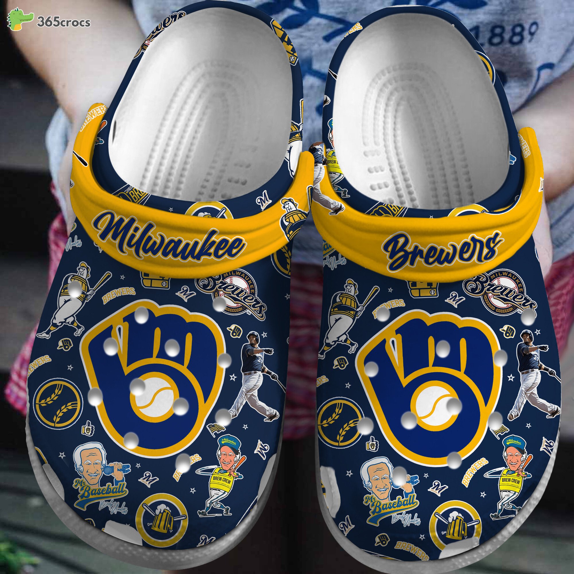 Milwaukee Brewers MLB Theme Comfortable Distinctive Design Crocss Clogs Shoes Set
