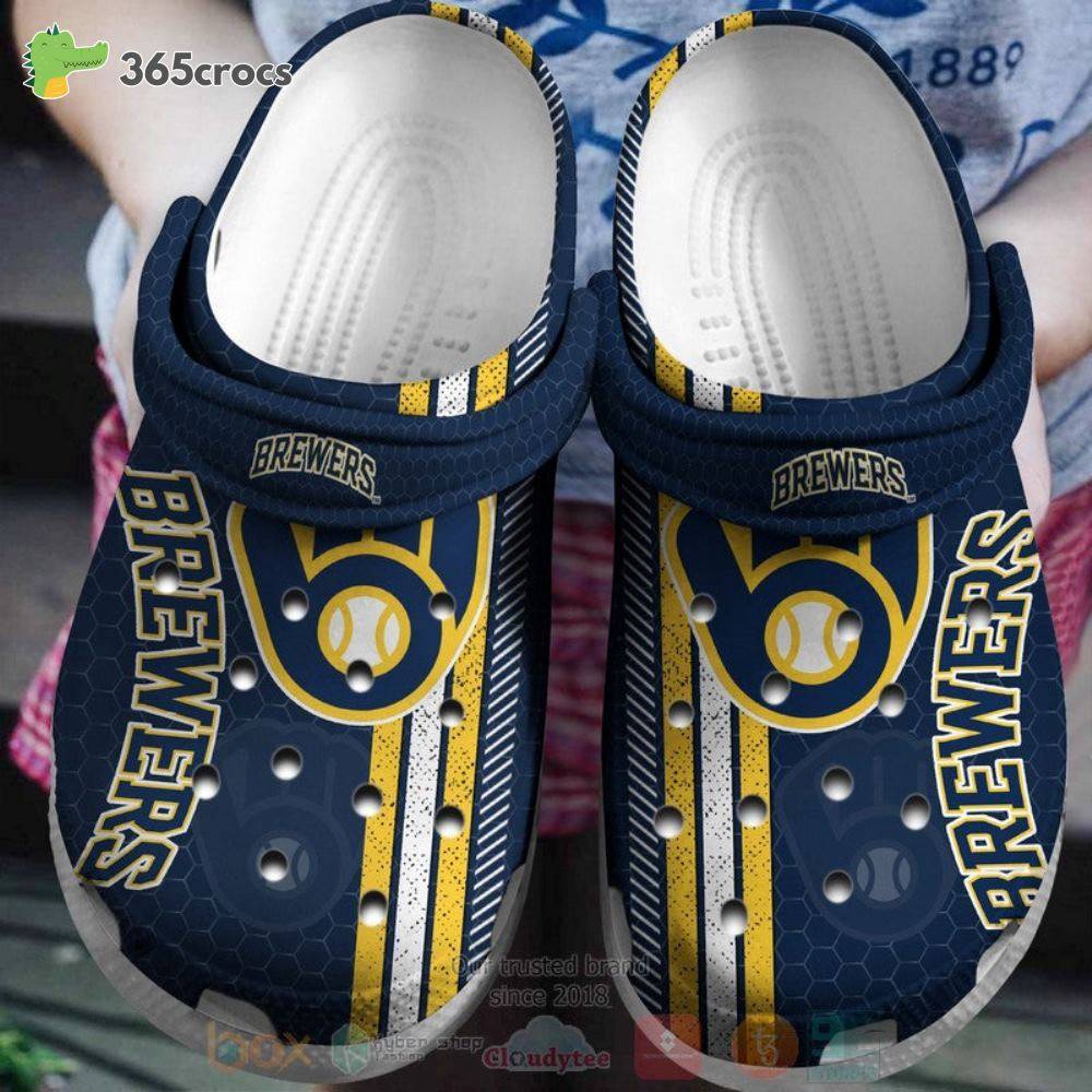 Milwaukee Brewers Navy Mlb Crocss Clog Shoes