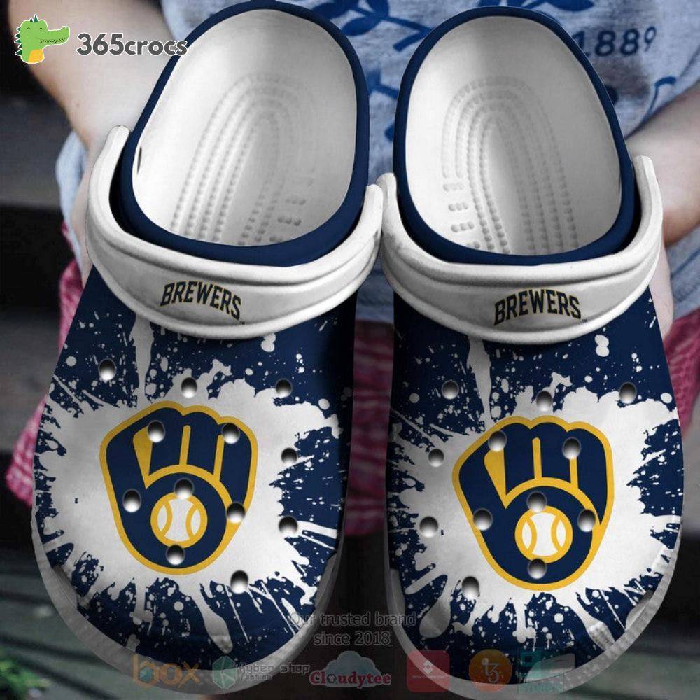 Milwaukee Brewers Navy-White Mlb Crocss Clog Shoes