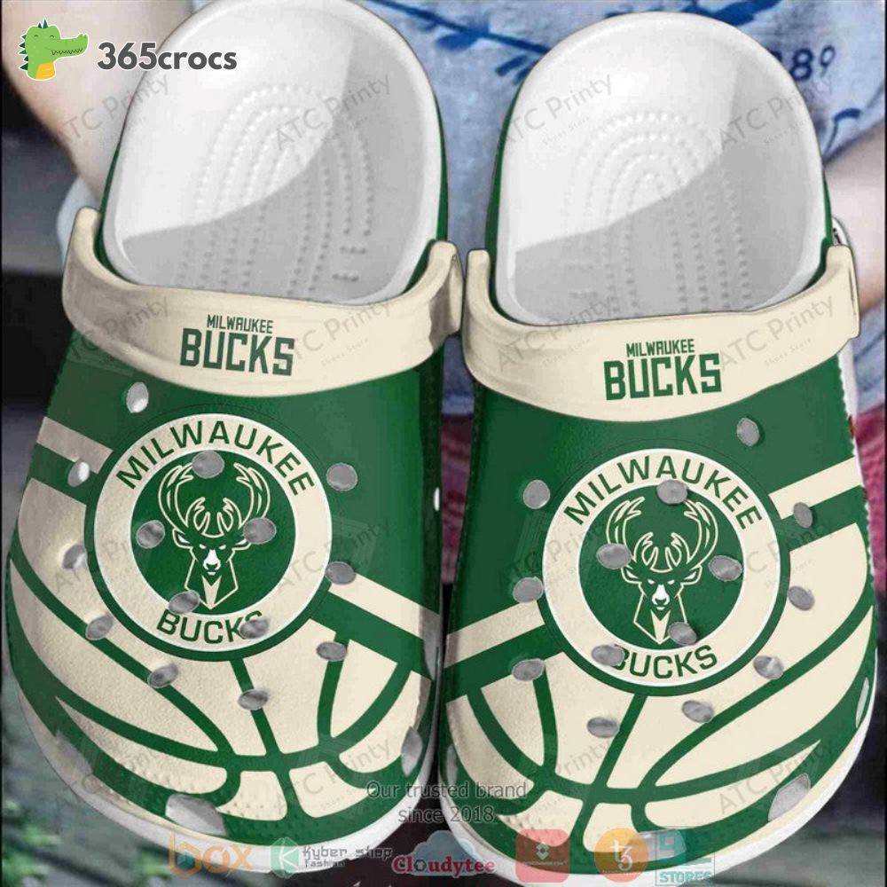 Milwaukee Bucks Green-Cream Nba Crocss Clog Shoes