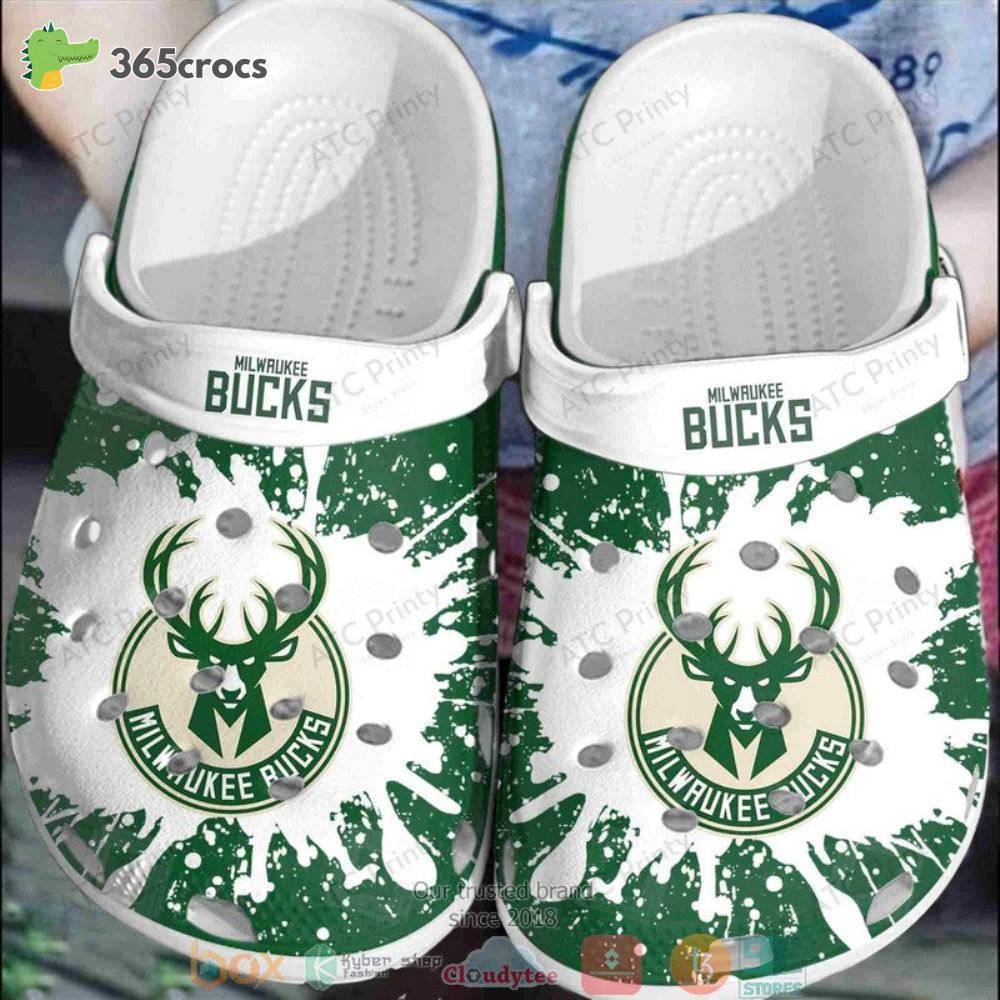 Milwaukee Bucks White-Green Nba Crocss Clog Shoes