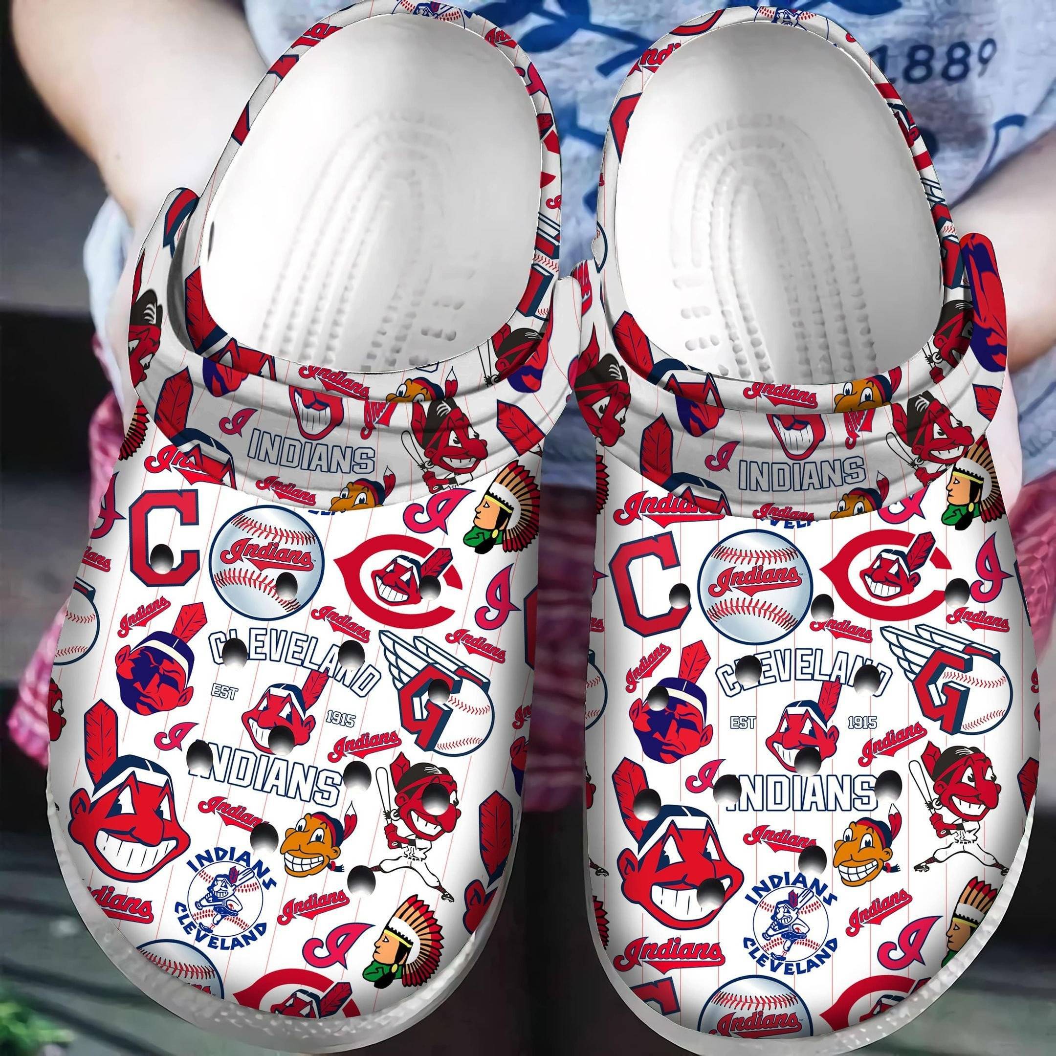 Mlb Cleveland Indians Crocss Clog Shoesshoes For Adults Kids Womens Mens