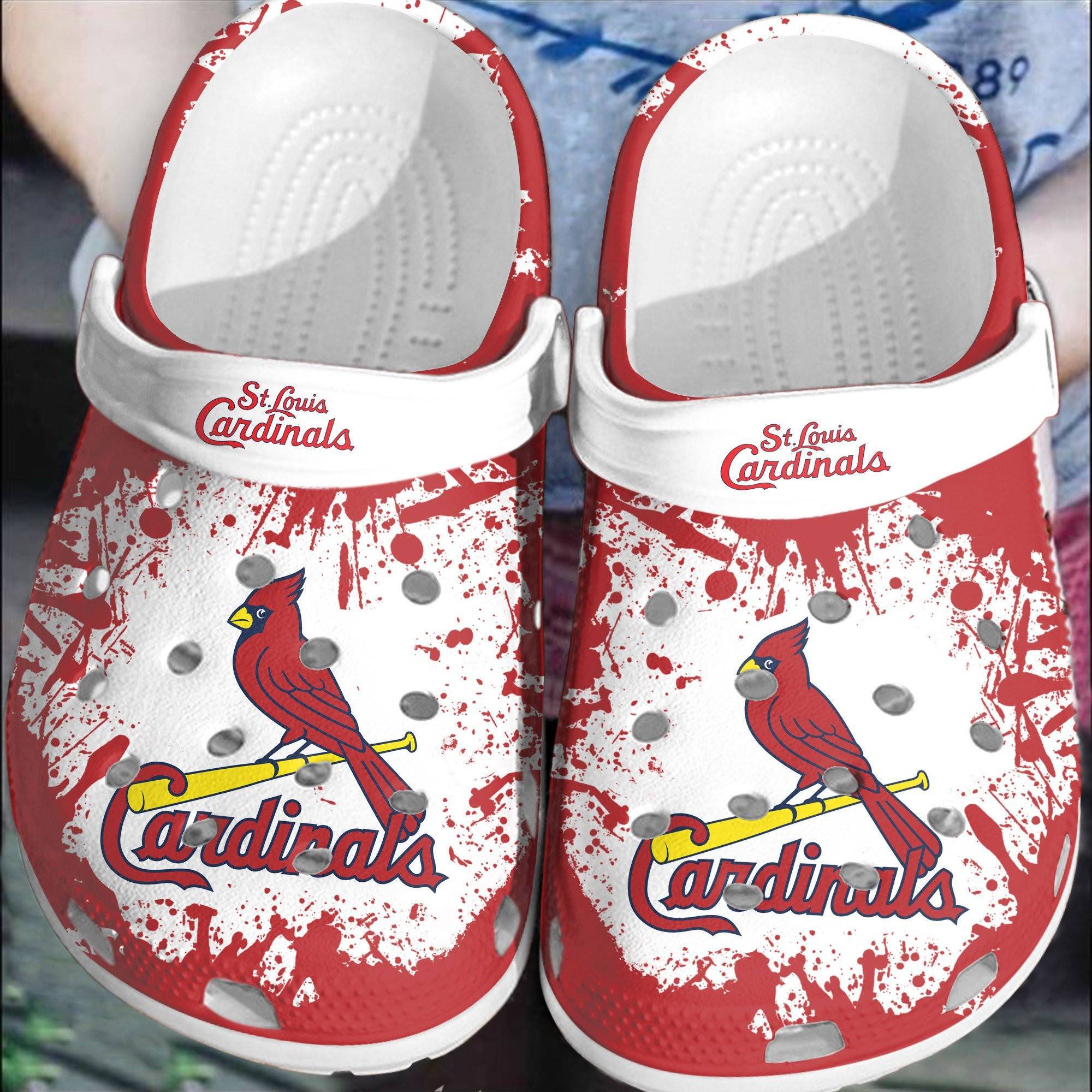 Mlb Team St Louis Cardinals Red – White Crocss Clog Shoesshoes