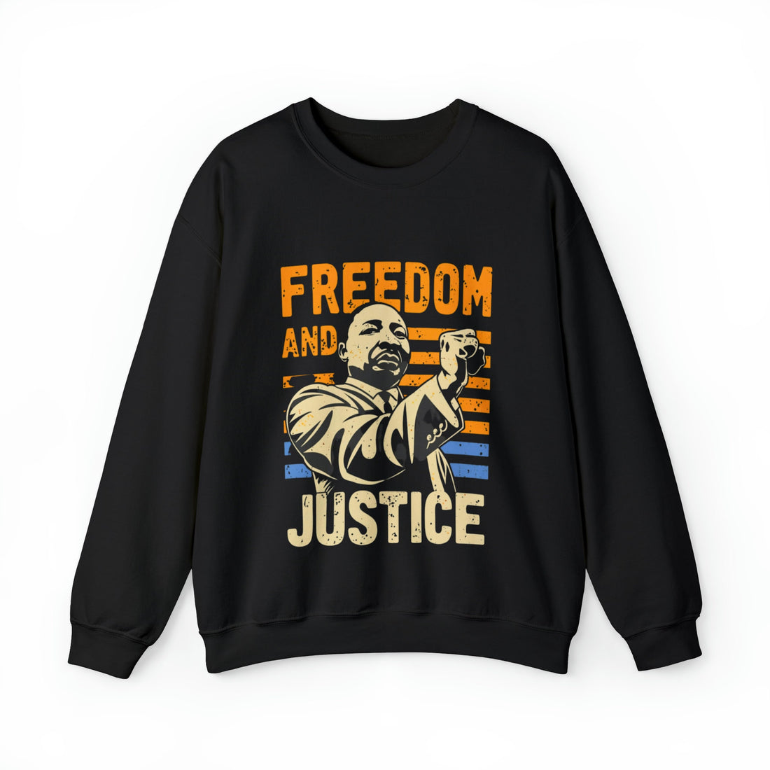 MLK Sweater with Raised Fist, Freedom and Justice Sweater, Black History Month Apparel, MLK Day Gift, I Have a Dream Shirt