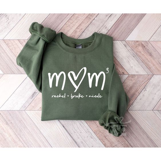 Mom 3 Shirt, Mom Sweatshirt, Mom of Three Sweatshirt, Mom Shirt With Kids Names, Mom of 3 Boys Girls, Mom of 3 Gift, Customized Mothers Day