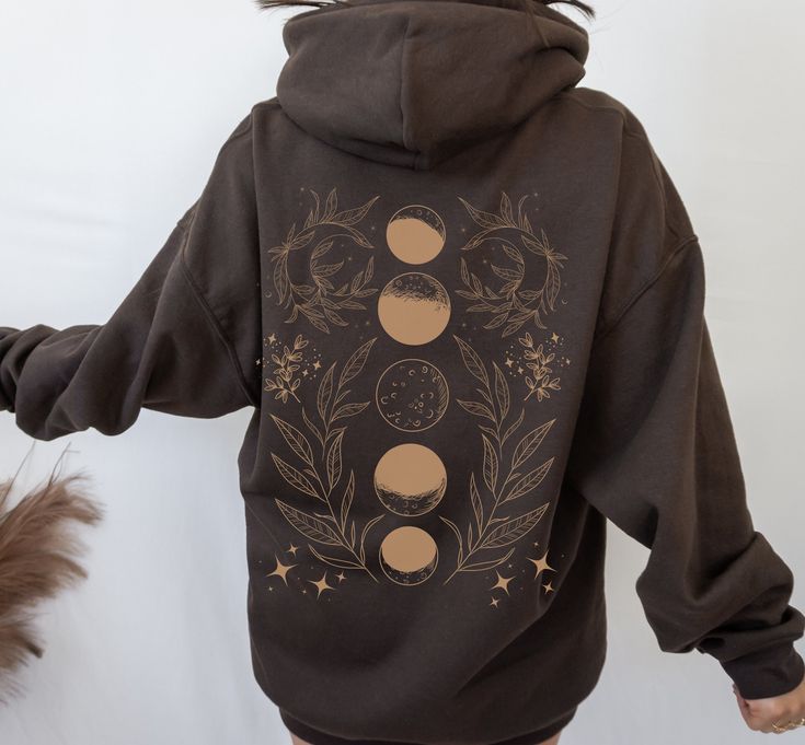 Moon Phase Sweatshirt, Witchy Clothing, Celestial Sweatshirt, Hoodie Design On The Back, Christmas Gifts for Mom, Spiritual Gifts, Trendy