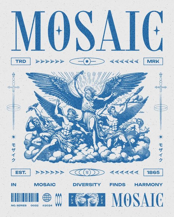 Mosaic T-Shirt Design Template — Customize it in Kittl