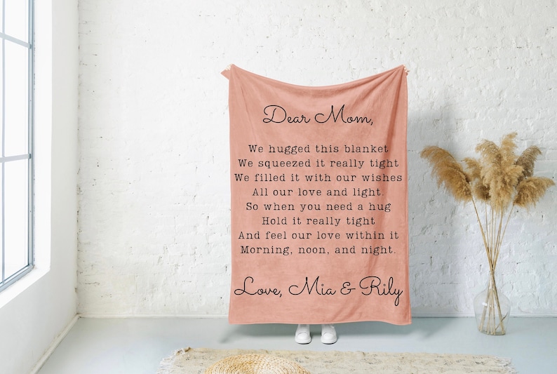 Mother’s Day Gift Personalized Blanket Dear Mom Birthday Gift For Mom Grandma Blanket Boy Mom Gift For Wife, Gift For Her Girlfriend