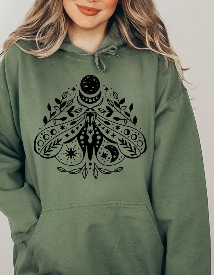 Mystical Moon Crystals Shirt, Mystical Moon Hoodie, Boho Hippie Hoodie, Moon Phase Shirt, Crescent Moon Shirt, Moon Child, Moon Lover Gift