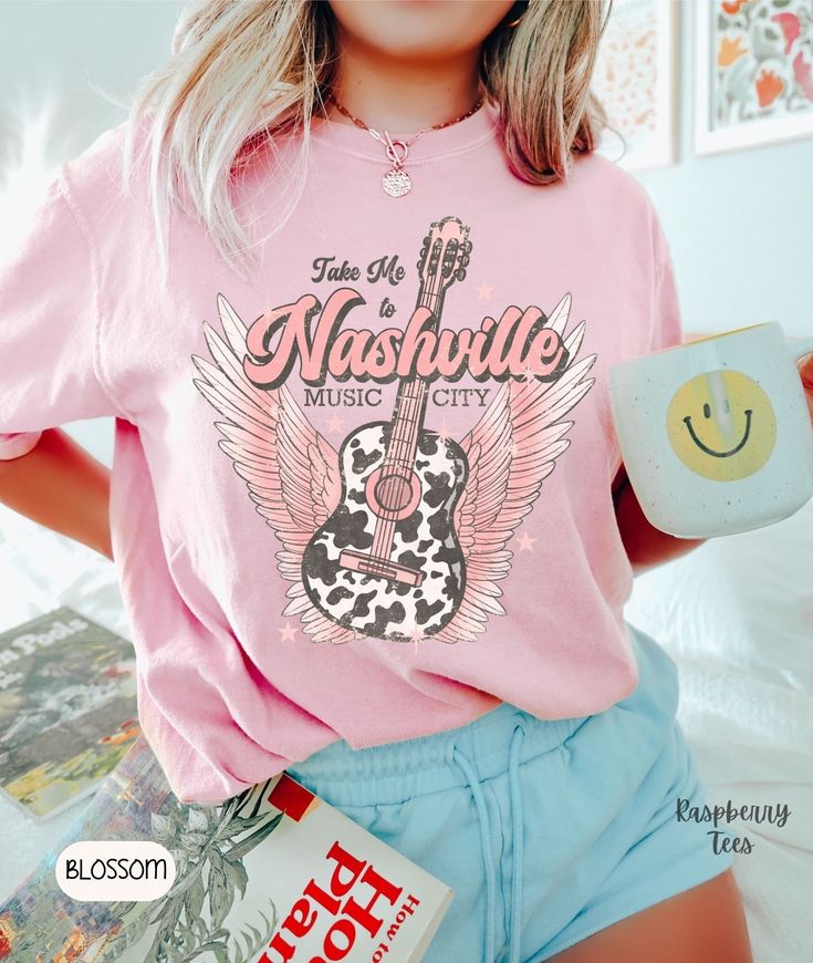 Nashville Shirt, Comfort Colors Nashville T-shirt, Nashville Girls Trip Shirts, Nashville Concert Shirt, Music City Guitar Shirt