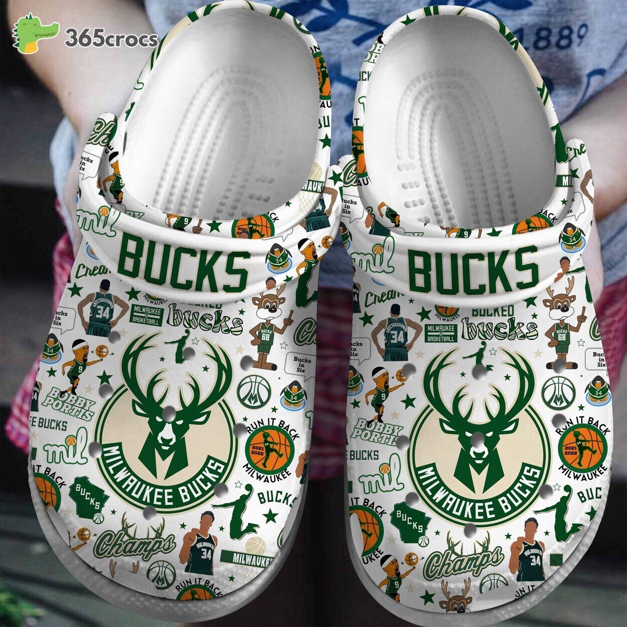 NBA Milwaukee Bucks Sporty Basketball Unique Comfortable Clogs Shoes Design