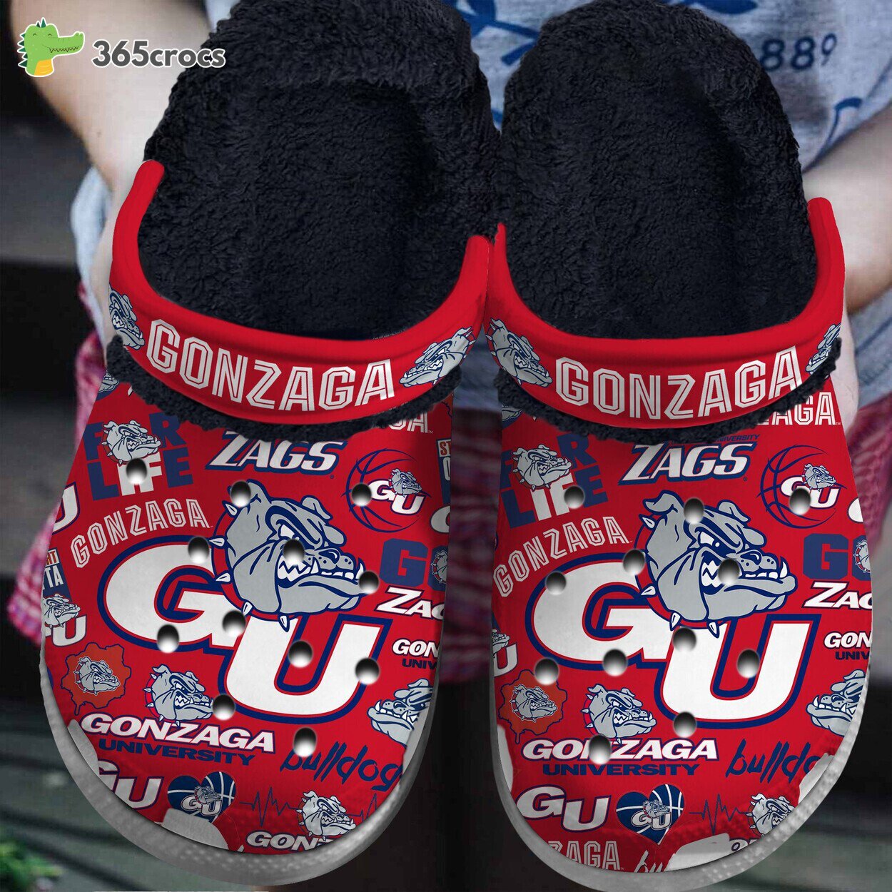 NCAA Gonzaga Bulldogs Ultimate Comfort Sport Fur Lined Crocss Footwear Design