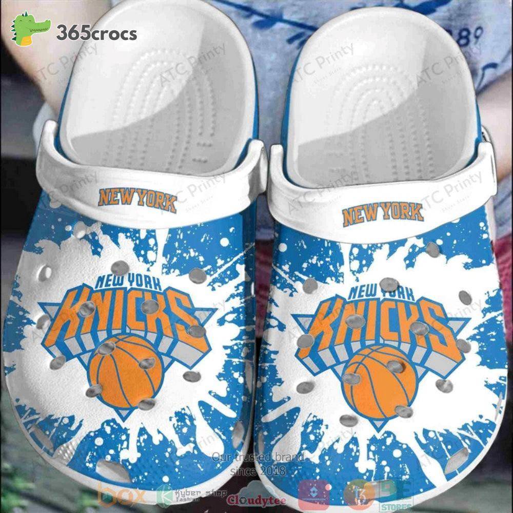 New York Knicks White-Blue Nba Crocss Clog Shoes