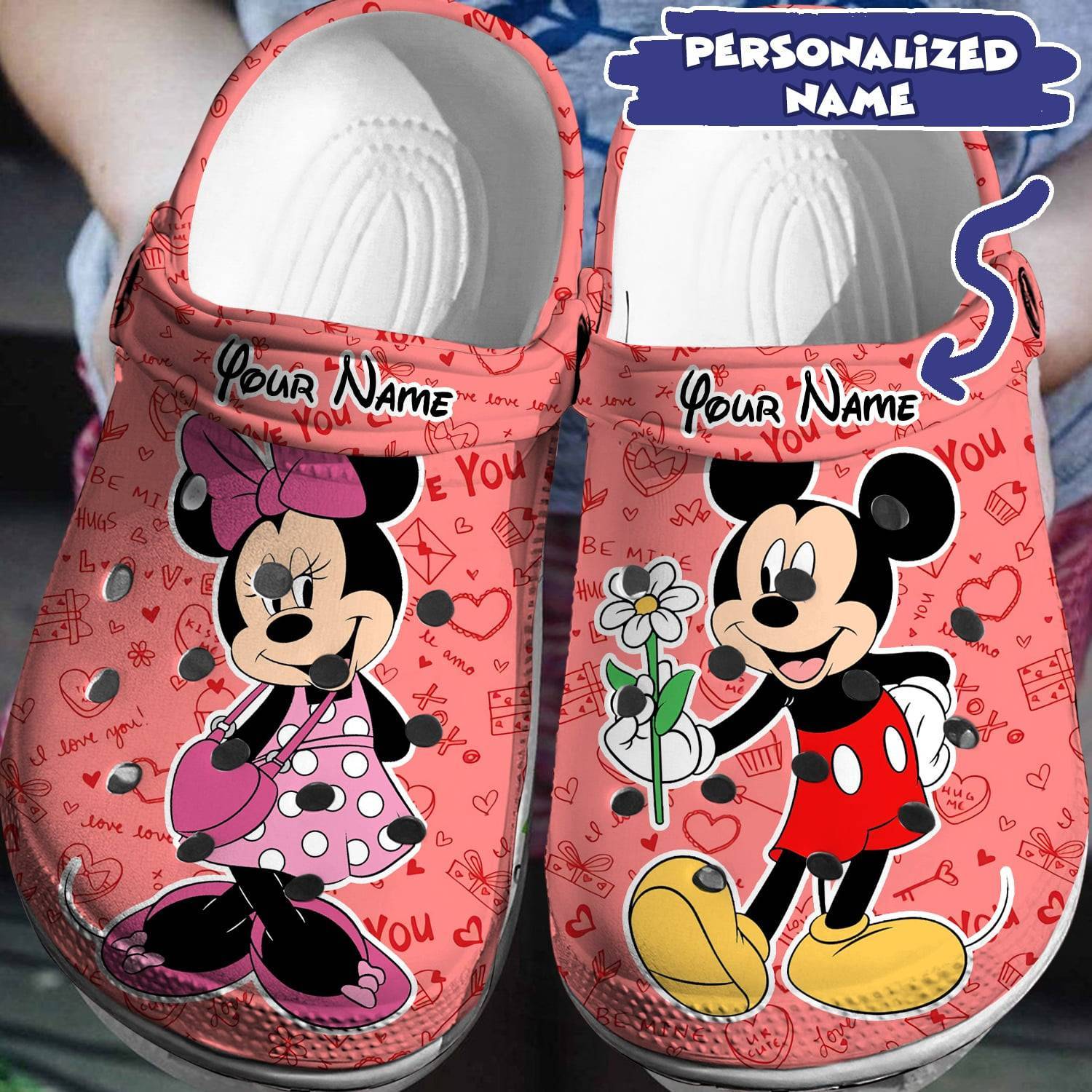 One – of – a – Kind Disney Magic: Personalized Mickey Minnie Crocss 3D Clog Shoes