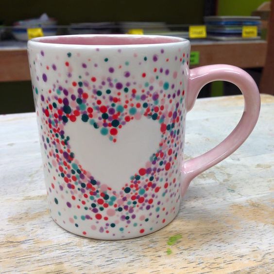 Painted Ceramic Mugs West 2036