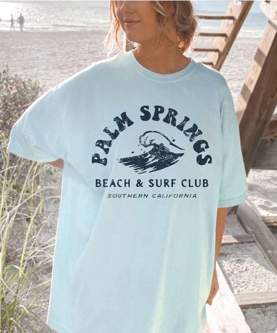 Palm Springs Shirt Retro California Tshirt Preppy Clothes Trendy Clothes Coconut Girl VSCO Shirt Oversized Tshirt Beach Trip Shirts