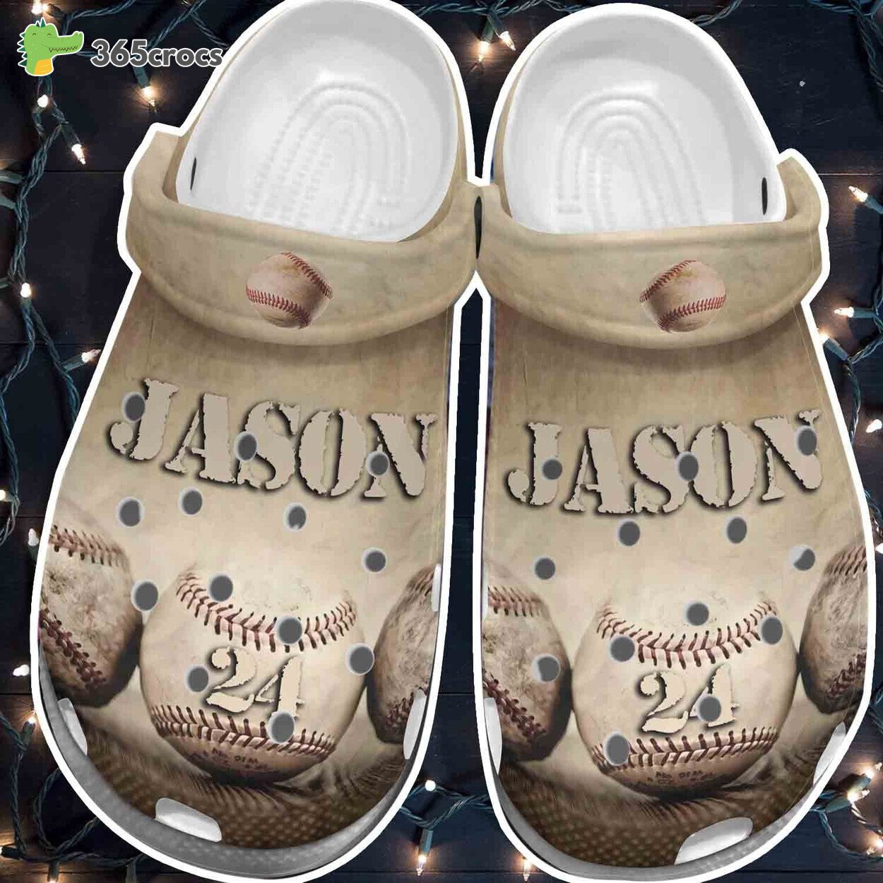 Personal Touch Customize Name Number Baseball Ball Theme on Clogs